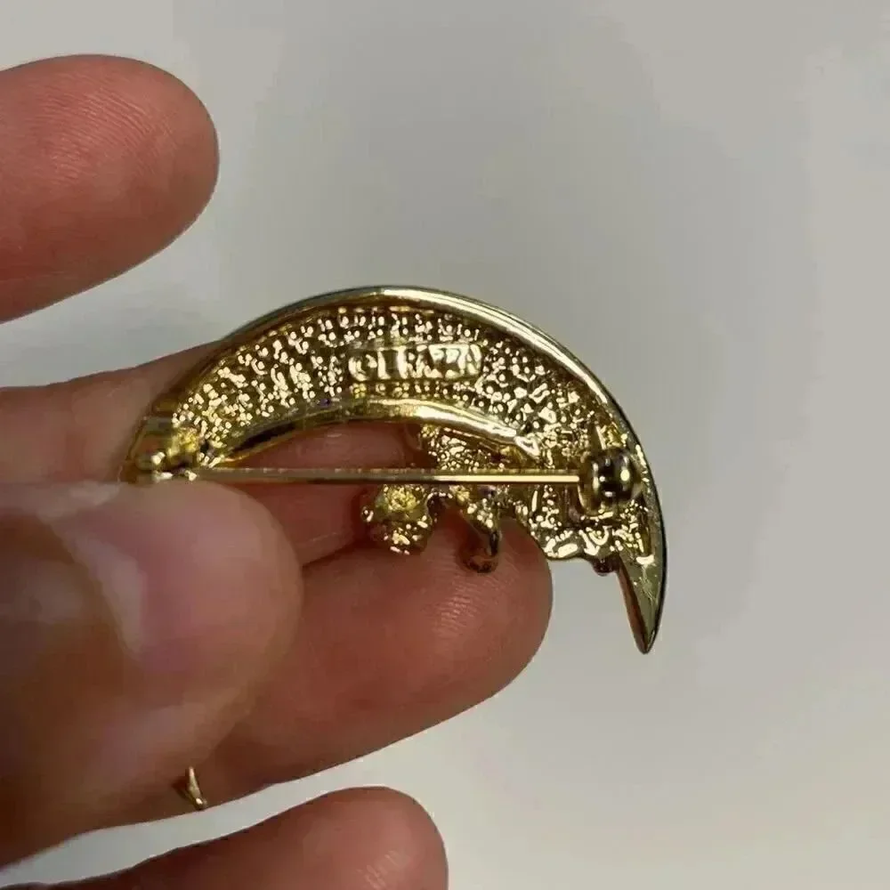 L. Razza Crescent Moon Brooch